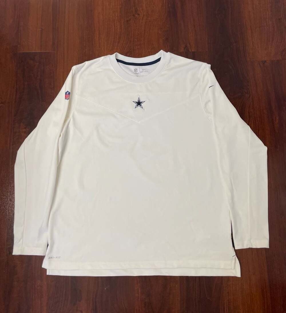 Nike Dallas Cowboys NFL On-Field Dri-FIT Long Sleeve Shirt White Size XL